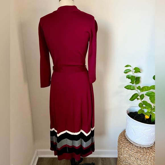 Sandra Darren Mock Turtle Midi Sweater Dress, S - Picture 3 of 3